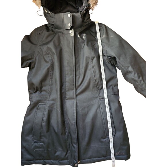 Eddie Bauer EB600 Goose Down Stadium Coat Womens Medium Black Winter Outdoors - Picture 8 of 10